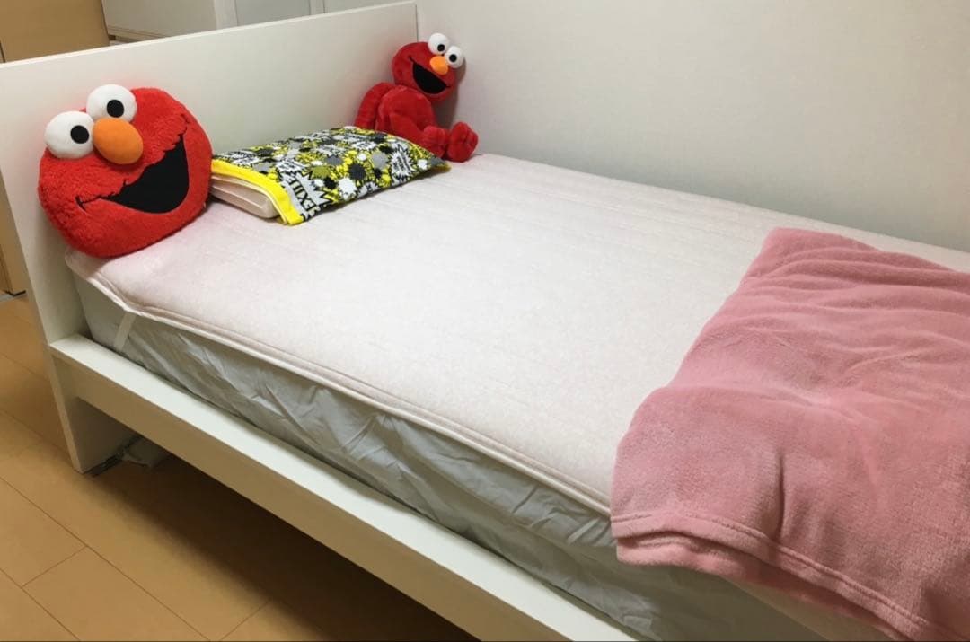 IKEA MALMマルム　ホワイト セミダブルベッド 引き出し付き 木製スラット