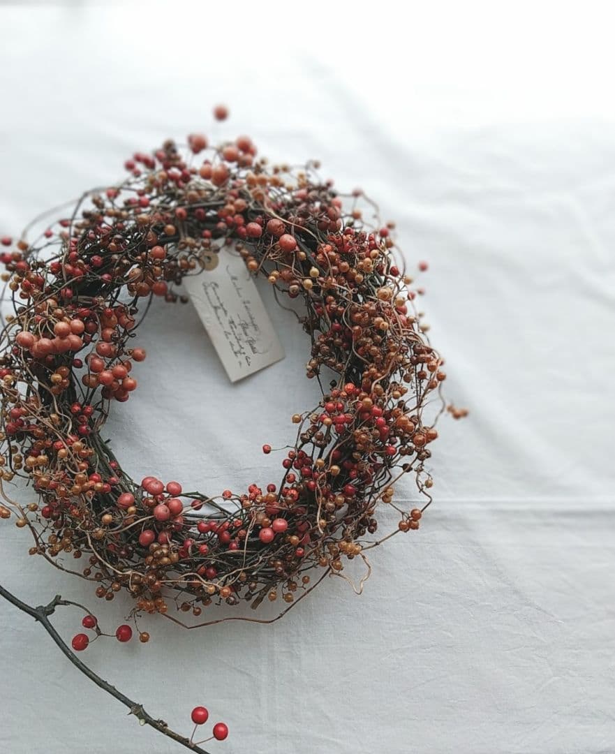 3種の木の実のリース ナチュラル アンティーク