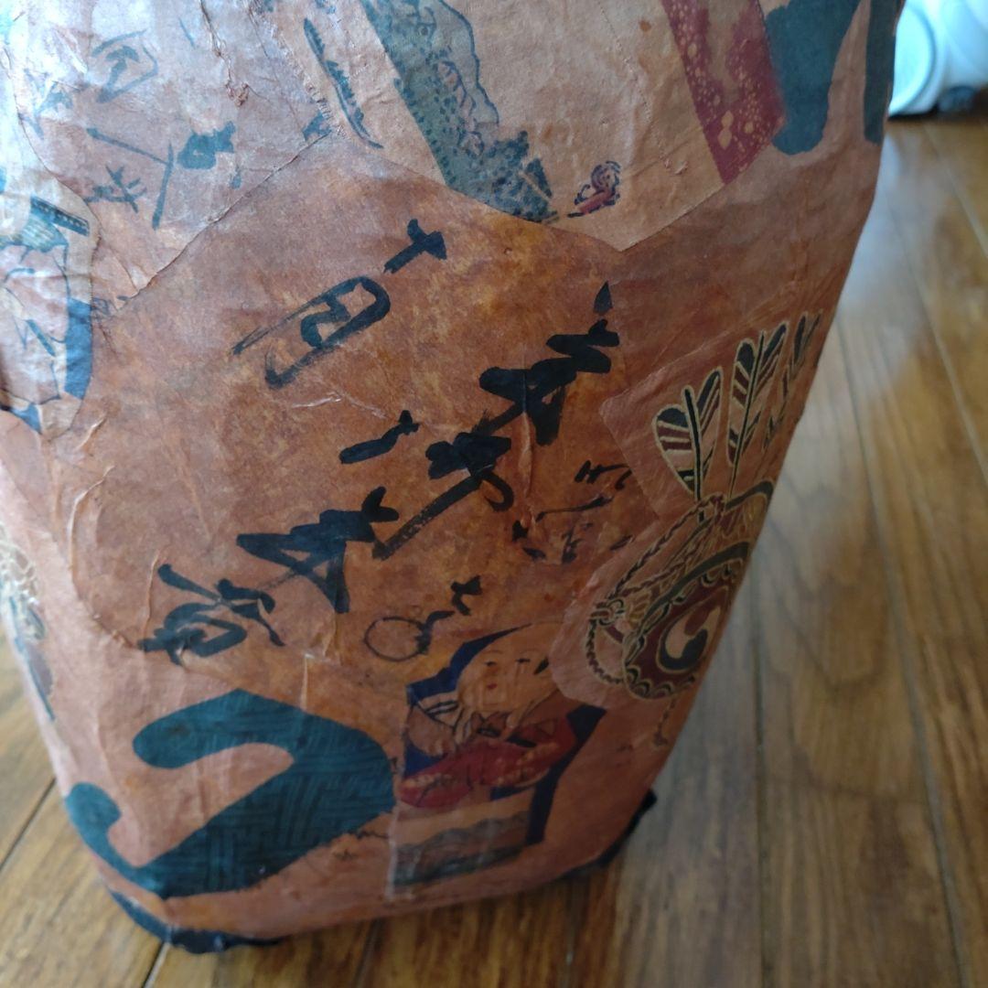 一閑張り　竹製背負い籠　ハンドメイド