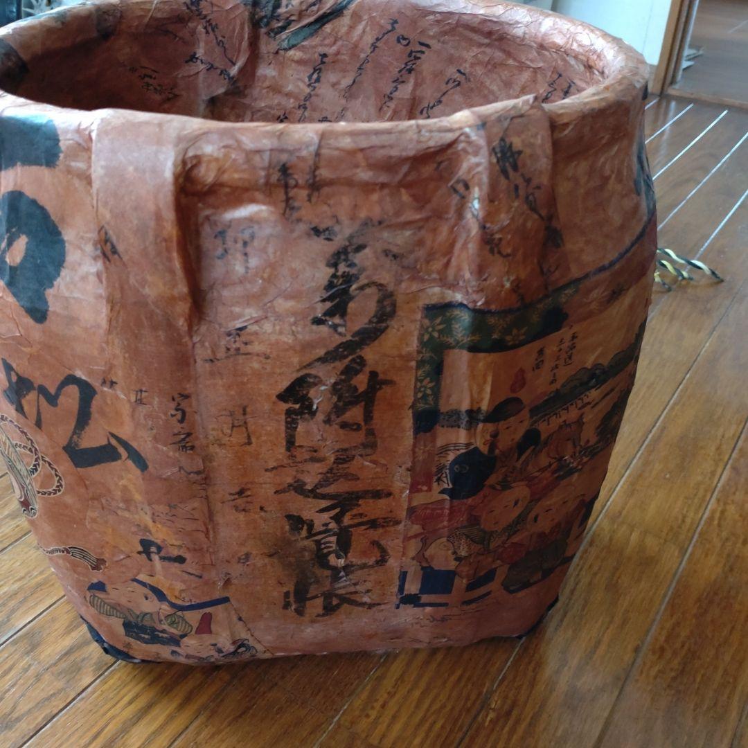 一閑張り　竹製背負い籠　ハンドメイド