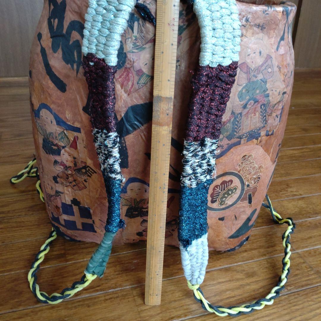 一閑張り　竹製背負い籠　ハンドメイド