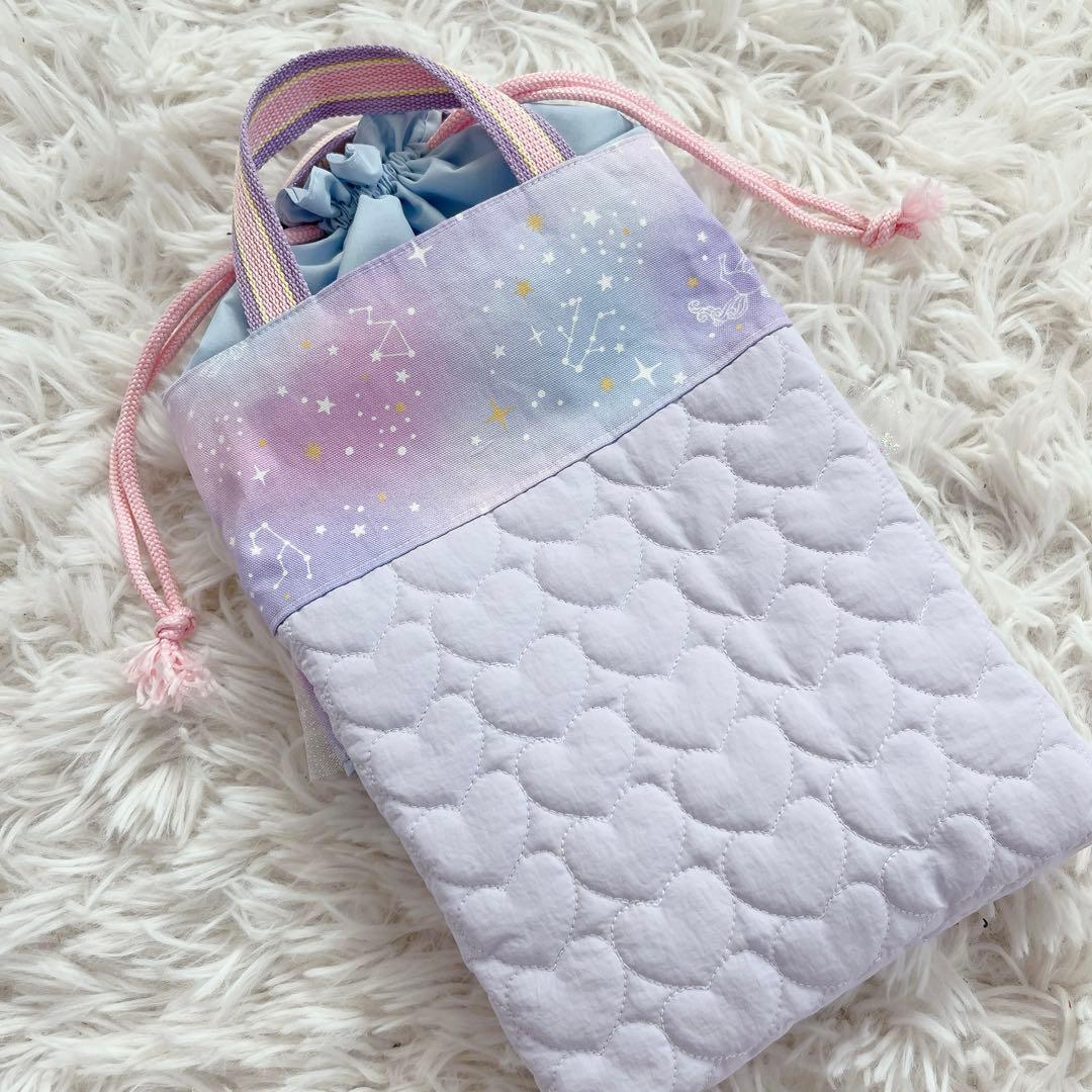 レッスンバック 女の子 入園入学 上履き入れ 体操服入れ ゆめかわ ハート柄