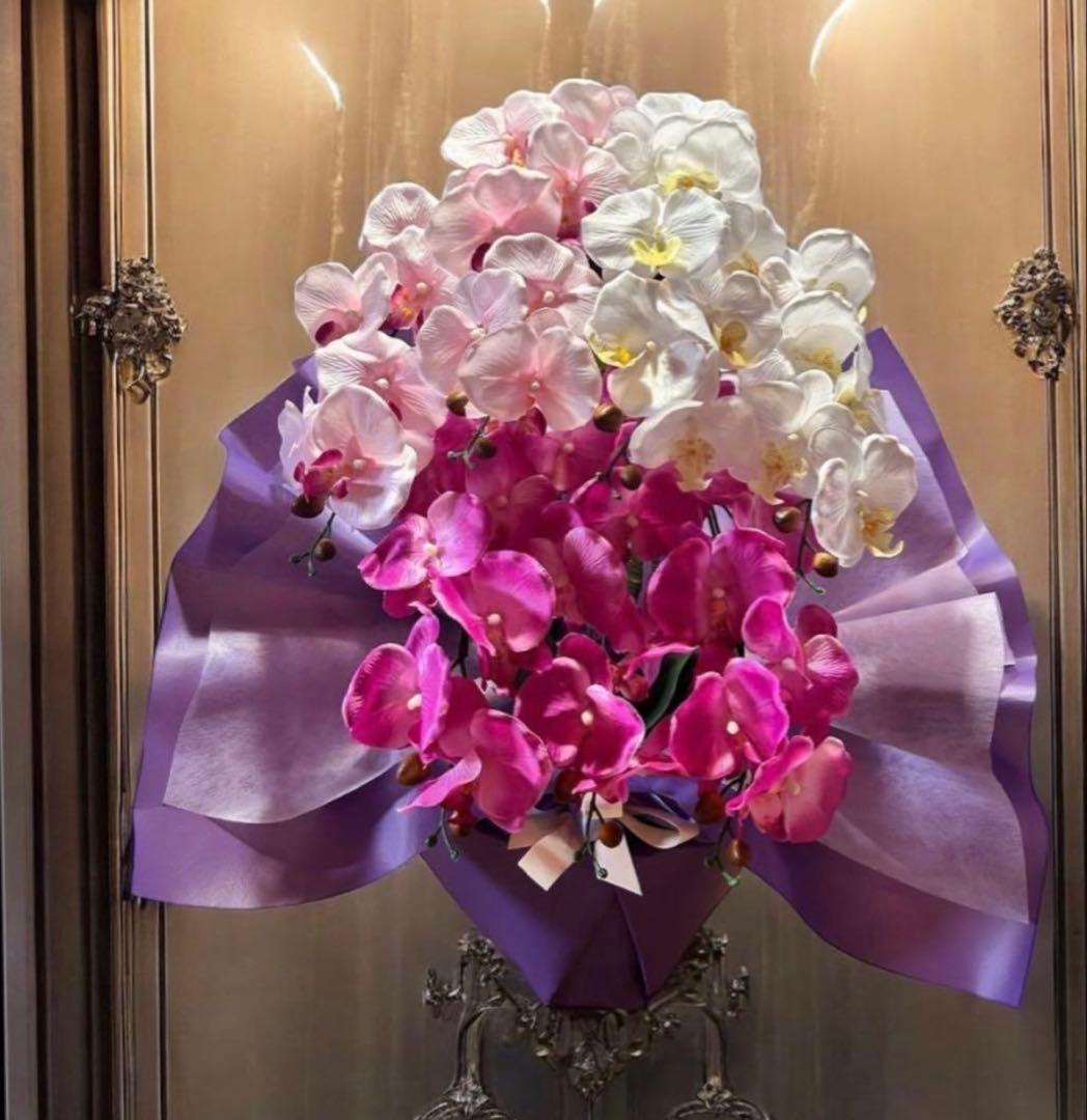 光触媒　人工観葉植物　ウォールグリーン　フェイクグリーン　胡蝶蘭3色6645