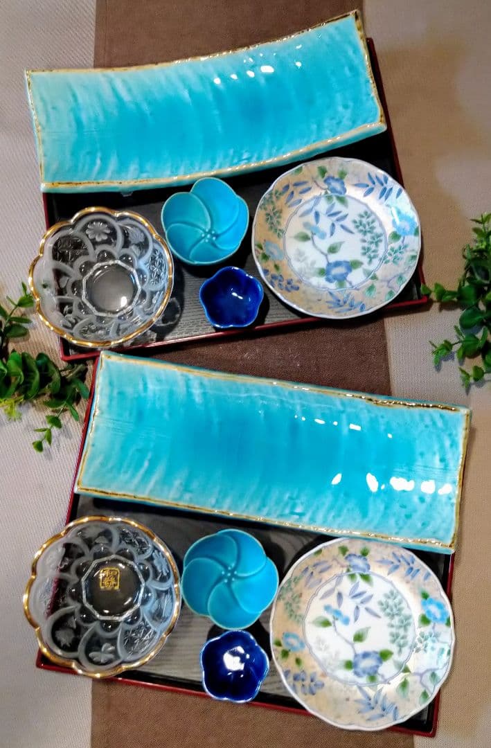 未使用 晩酌セットi30(曽我ガラス 庫山) 2名分