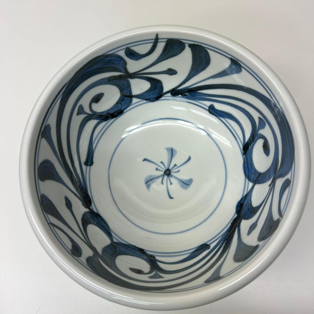 【値下げ】砥部焼 梅山窯 玉縁唐草 大鉢