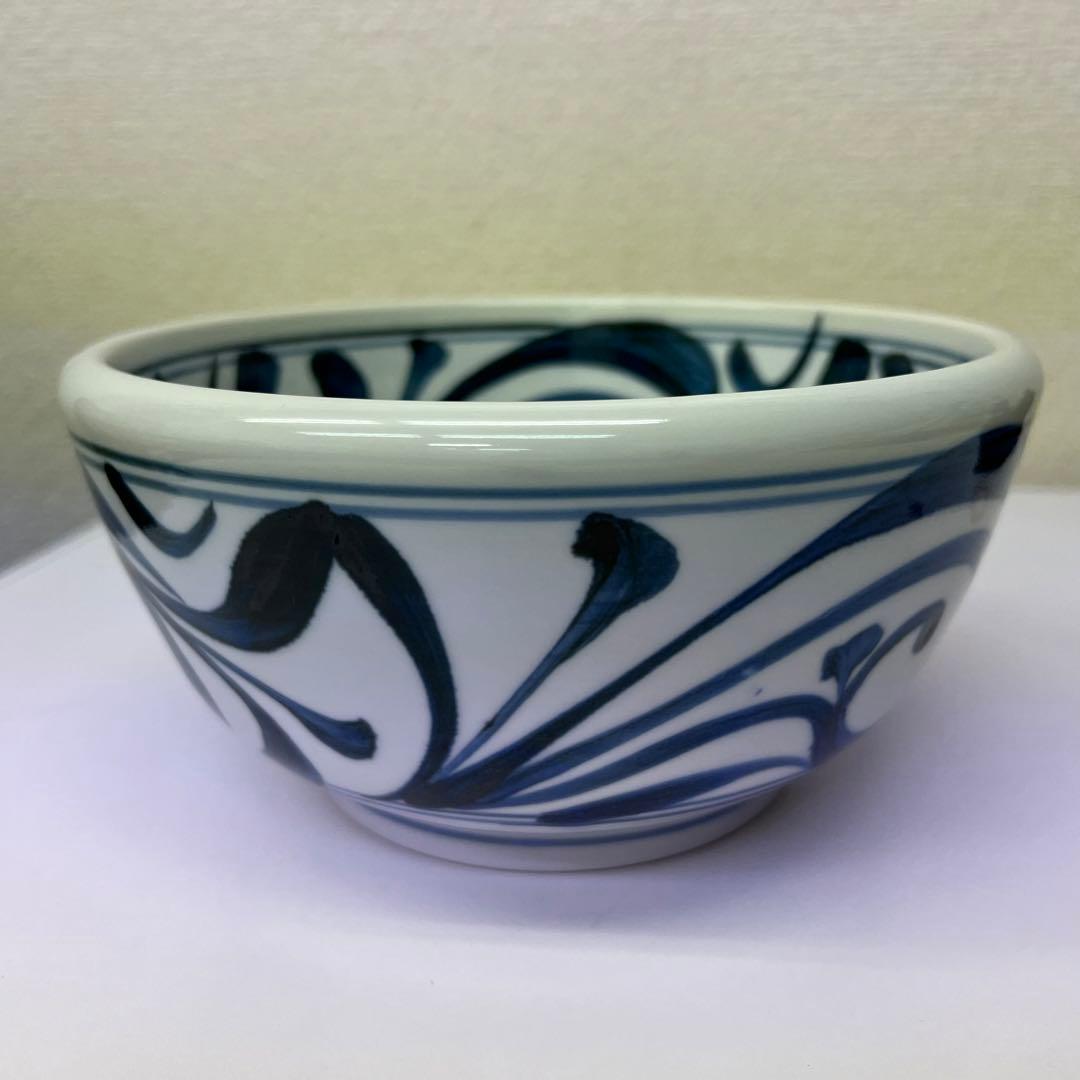 【値下げ】砥部焼 梅山窯 玉縁唐草 大鉢