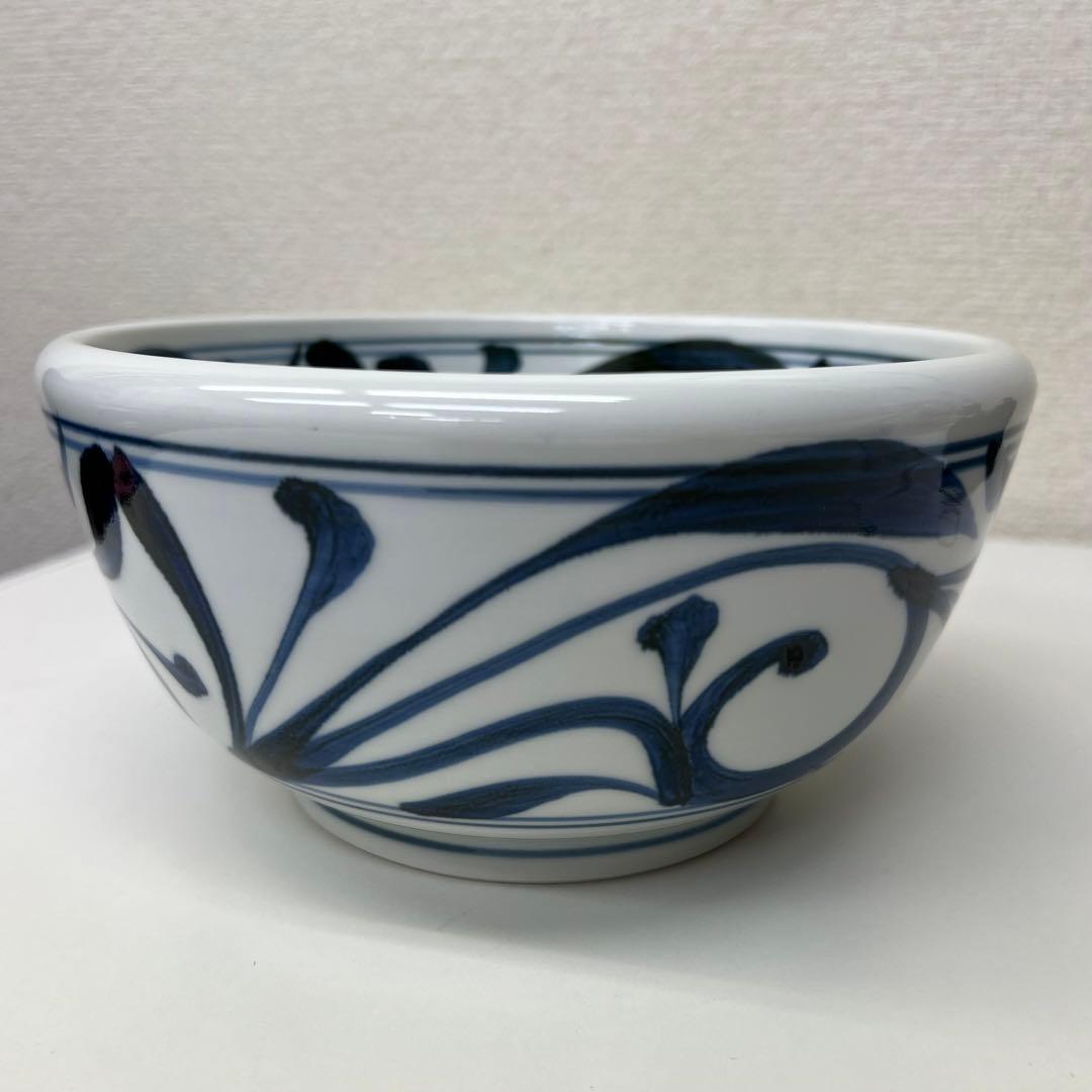 【値下げ】砥部焼 梅山窯 玉縁唐草 大鉢