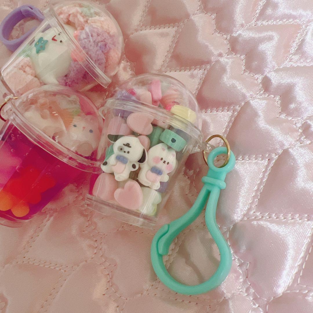 傷あり カプセルカップチャーム 30個 プラカップ キーホルダー ② フック付き