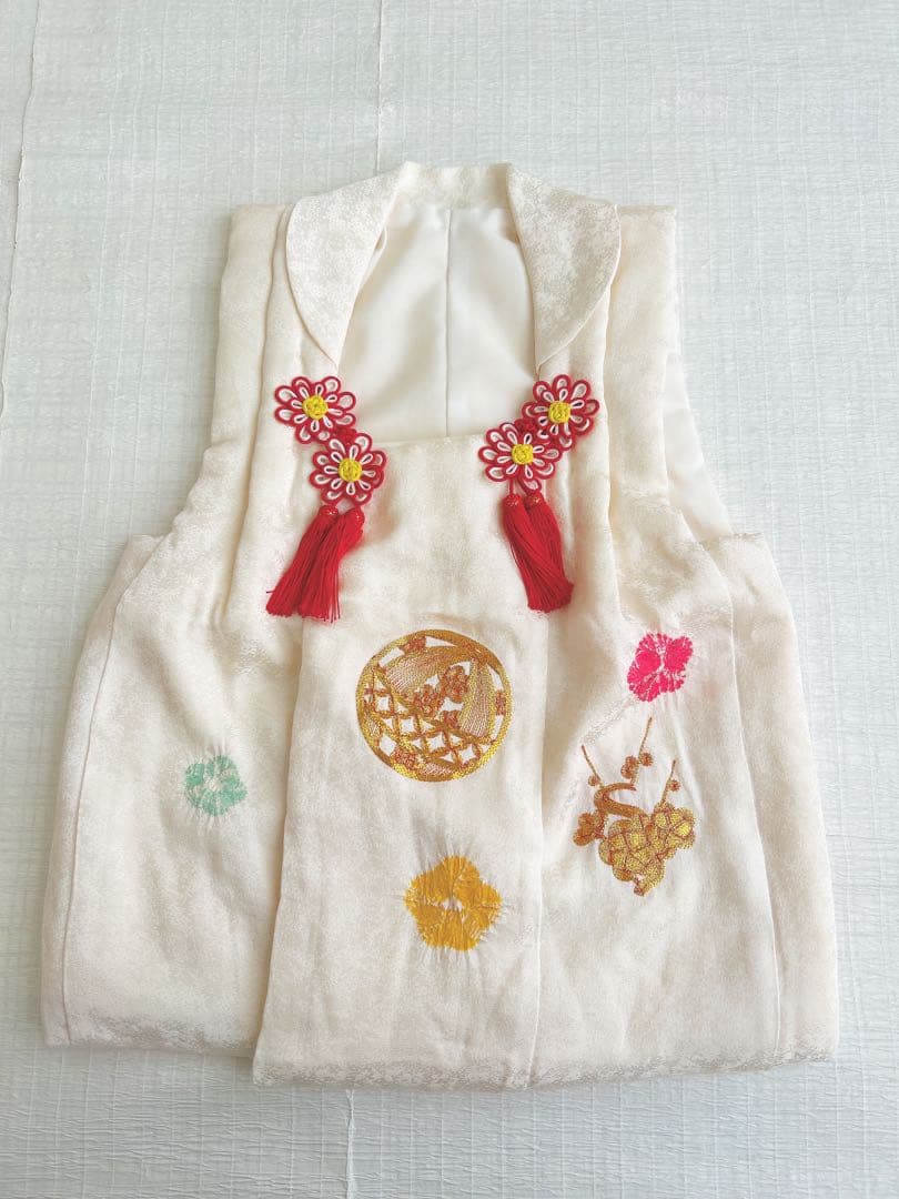 七五三 3歳着物 被布セット 正絹 絞り 赤