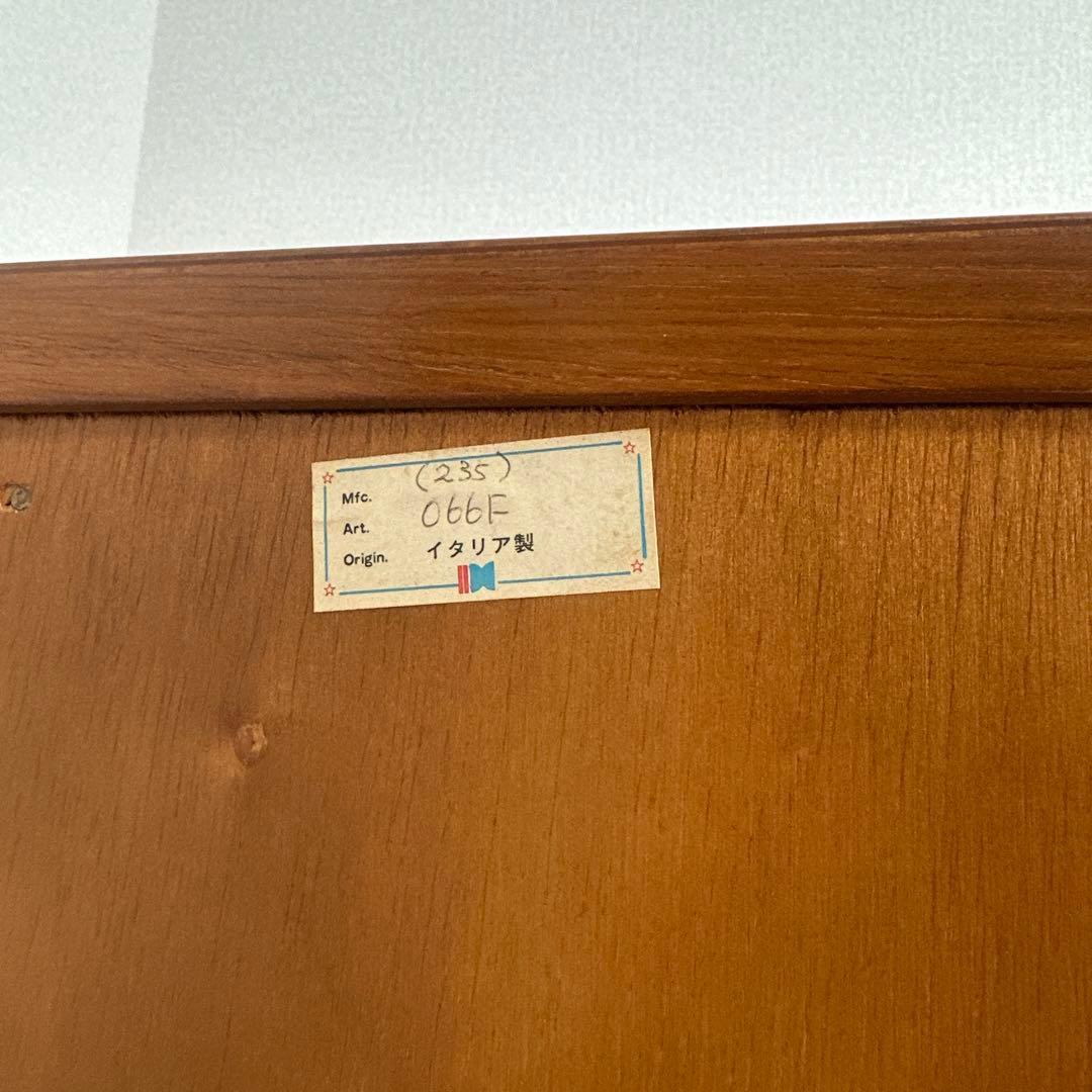 イタリア製 チェスト 6段6杯 象嵌 真鍮細工 金属取手 猫脚 i4※