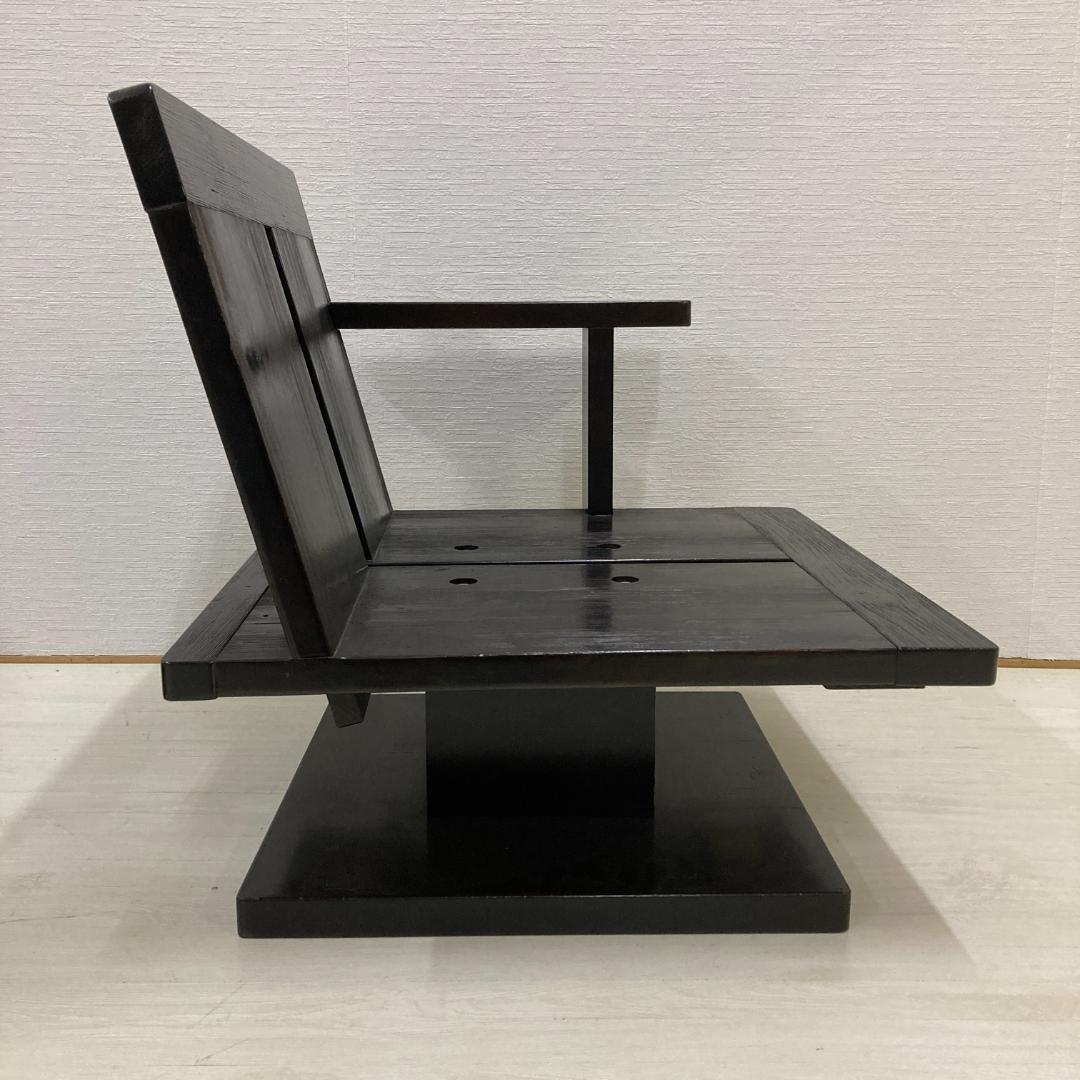 現代和具 松岡漆工　回転式座椅子　ワンアーム　ロータイプ　和モダン ２脚セット