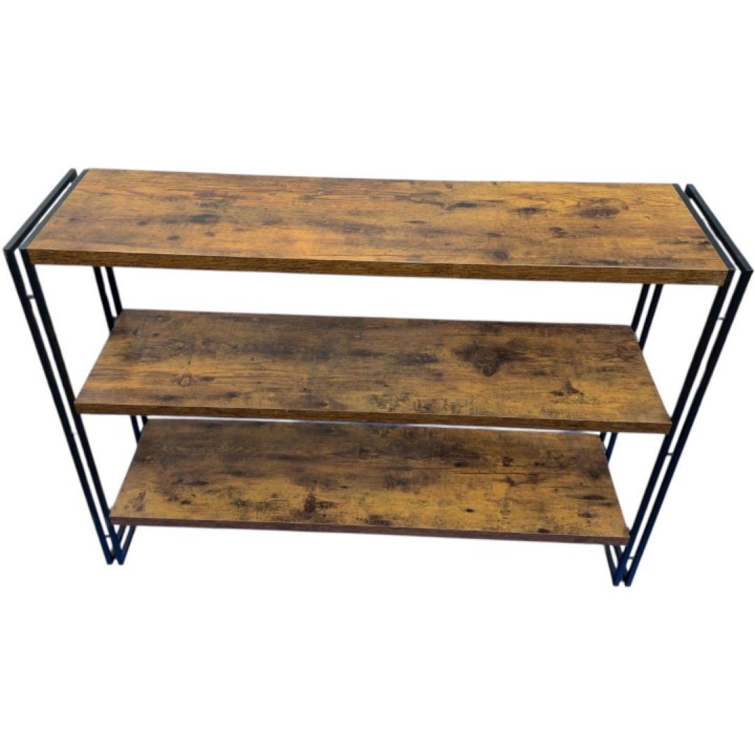 木目調棚 オープンシェルフ W120×D30×H86cm 美品