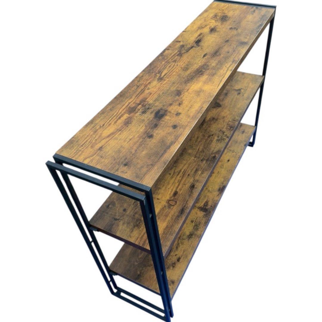 木目調棚 オープンシェルフ W120×D30×H86cm 美品