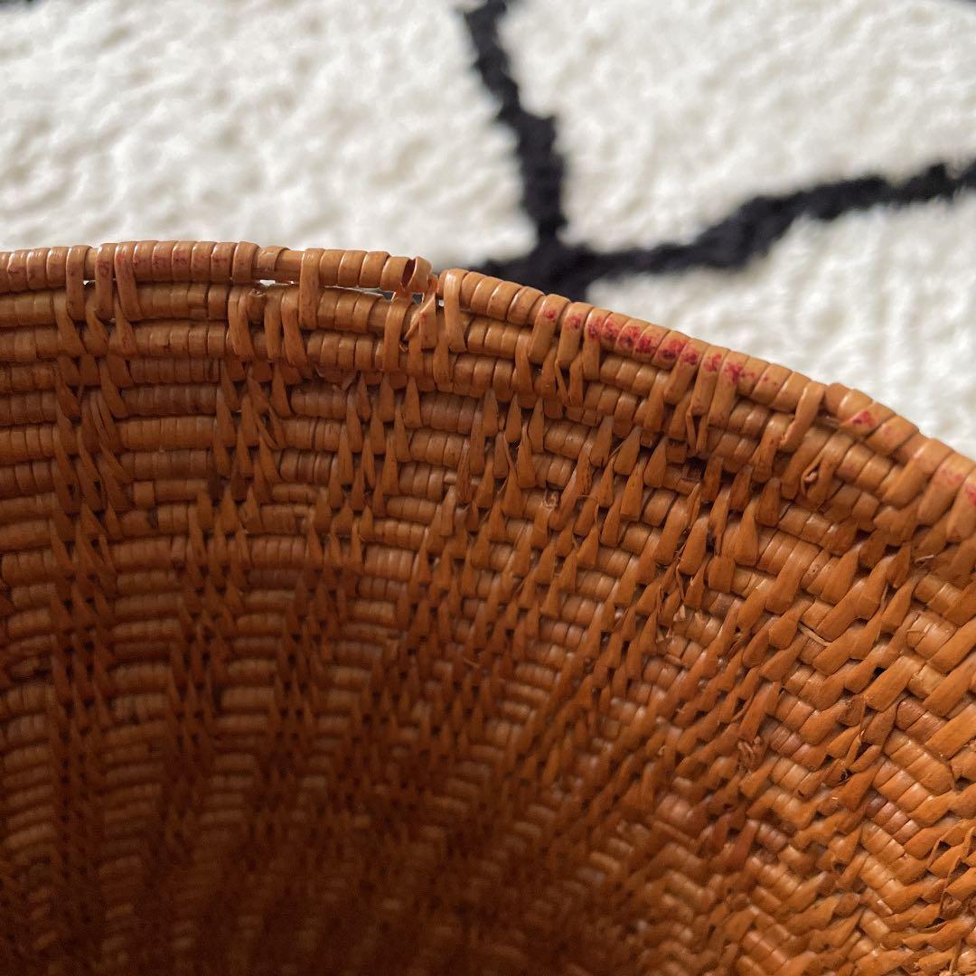 バリ島　アタ　蓋つき　バスケット　小物入れ　ゴミ箱