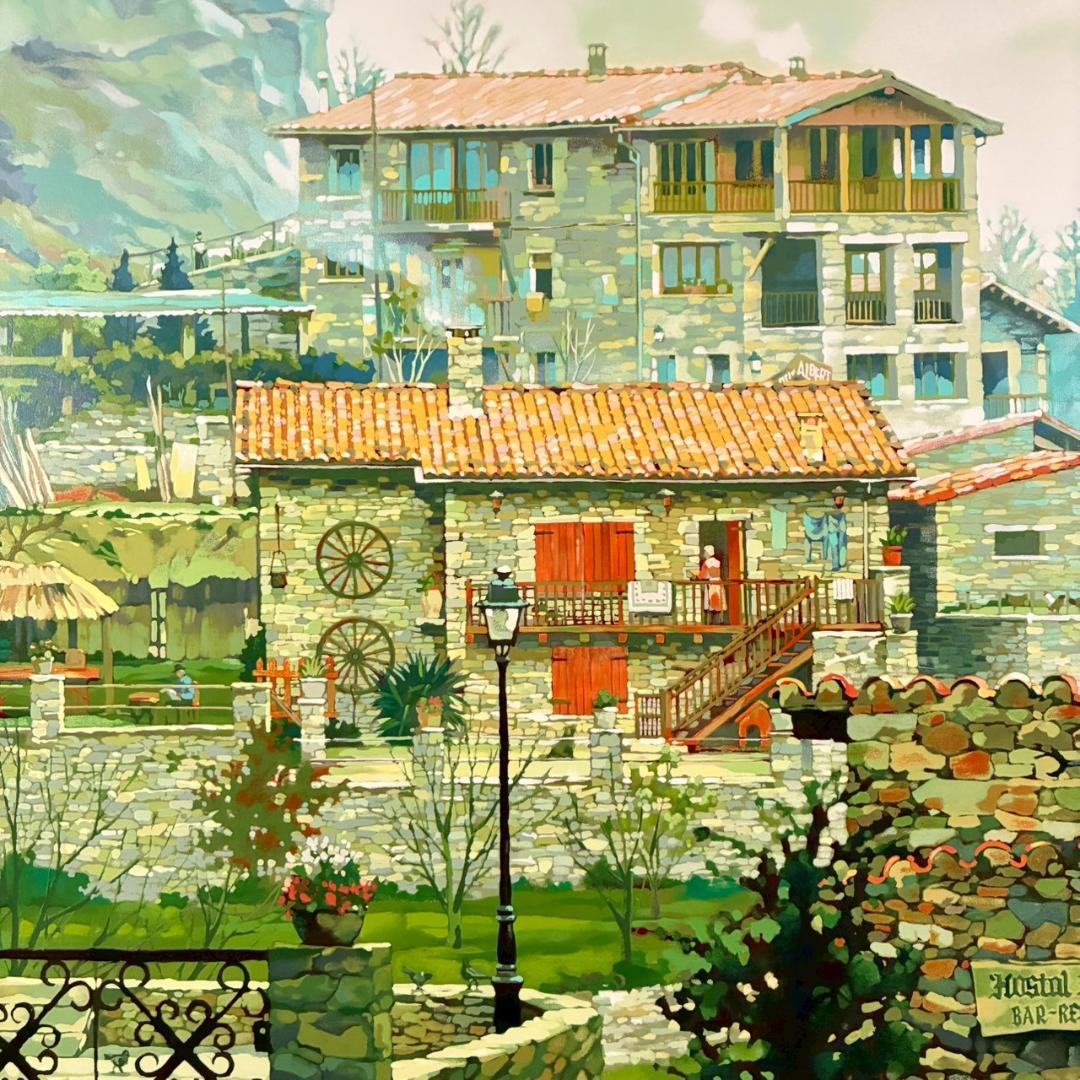 美品 笹倉鉄平「ルピ」シルクスクリーン 額縁入 人気作家 光の情景画家