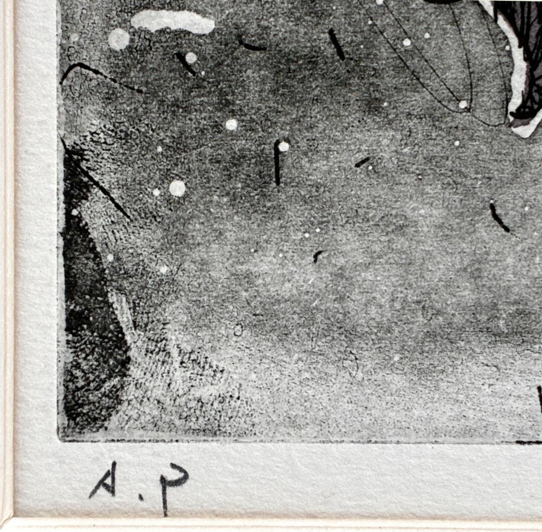 西村宣造 アルルカン 女道化師 銅版画 AP