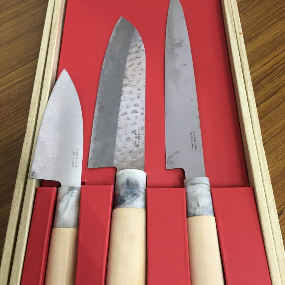 Y 中古保管品 関藤平 和包丁 3本セット 刺身包丁 出刃包丁 三得包丁