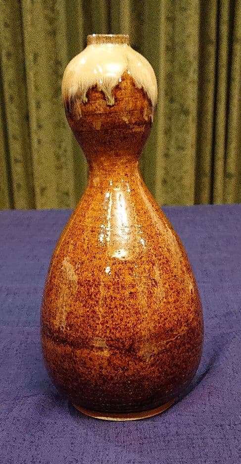 膳所焼 花入れ　24㌢