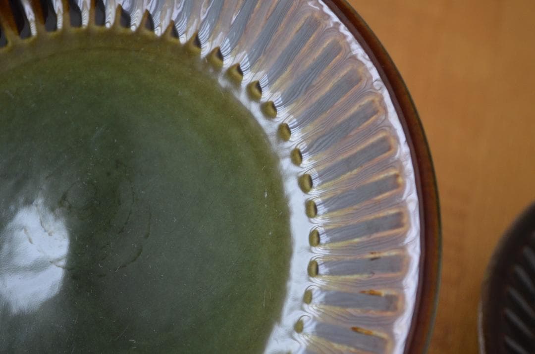 ゲフレ●KOSMOS/コスモス●19cmプレート2枚オリーブ/グリーン