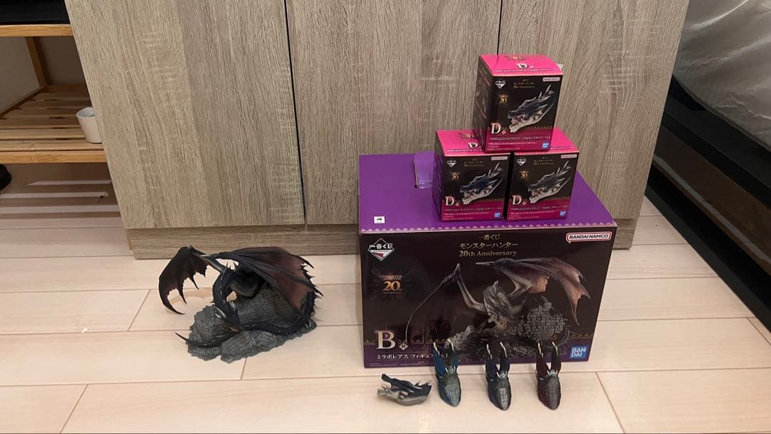 1番くじB賞　ミラボレアス　ヘッドマグネット全種　その他クリアファイル