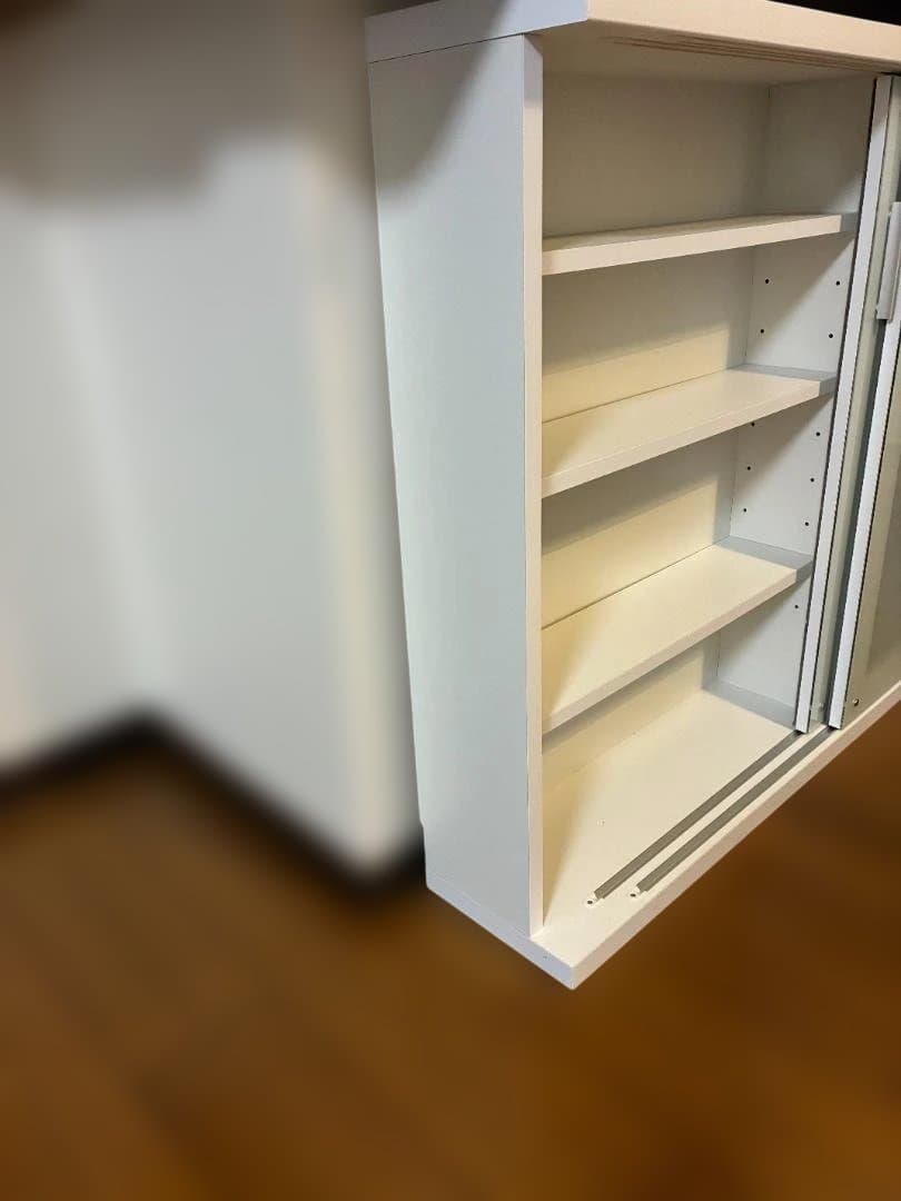 ディノス すりガラス 引き戸 収納庫 奥行22cm カウンター下 スリム収納