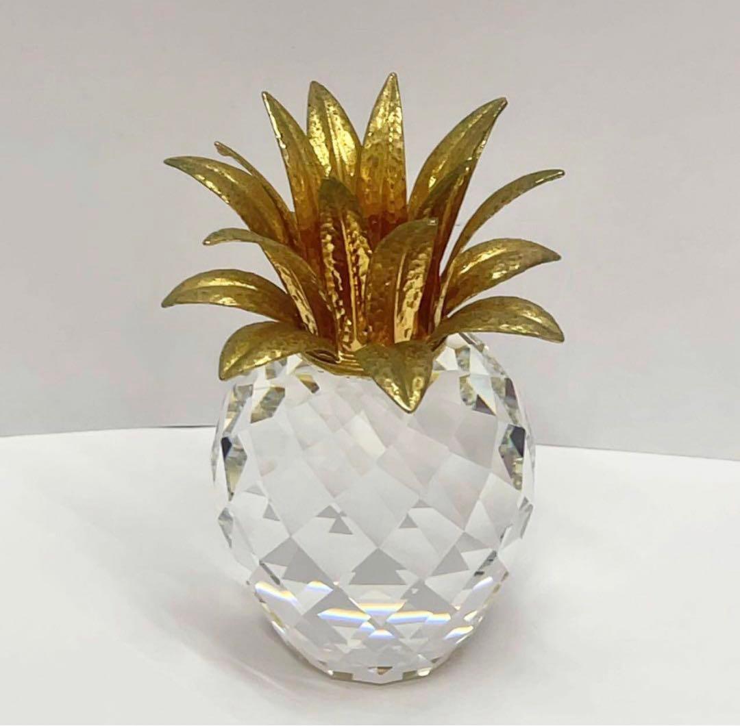 廃盤品！スワロフスキー パイナップル キャンドルホルダー Lサイズ 置物