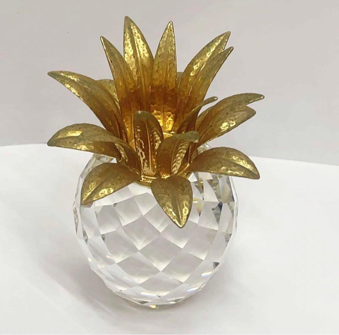 廃盤品！スワロフスキー パイナップル キャンドルホルダー Lサイズ 置物