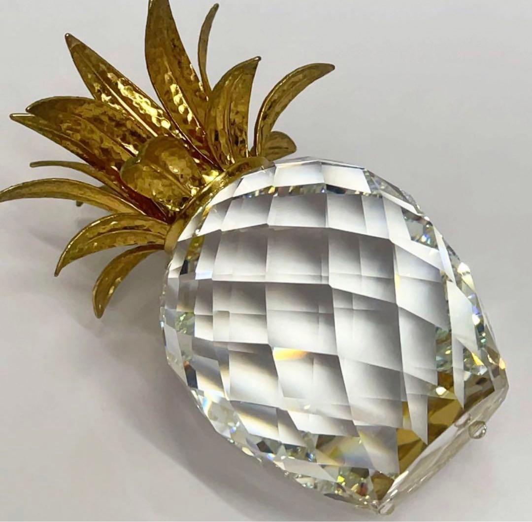 廃盤品！スワロフスキー パイナップル キャンドルホルダー Lサイズ 置物