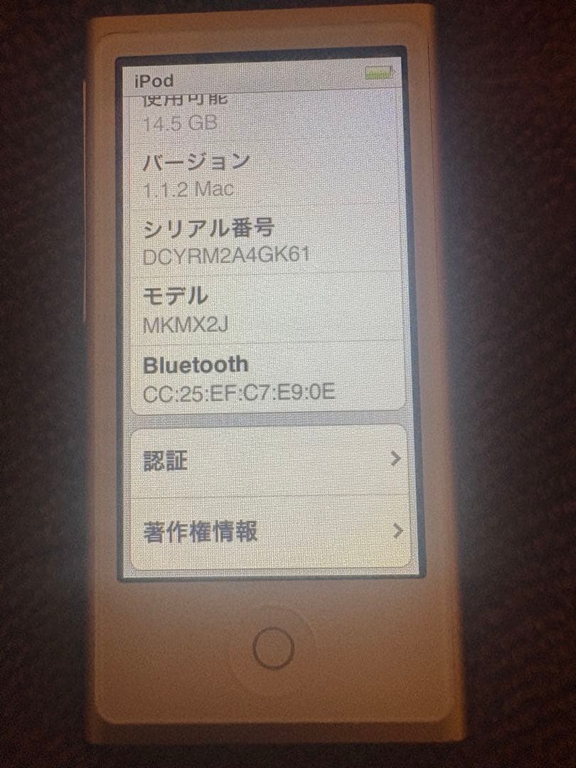 【動作確認済】iPod nano 第７世代 ゴールド16GB