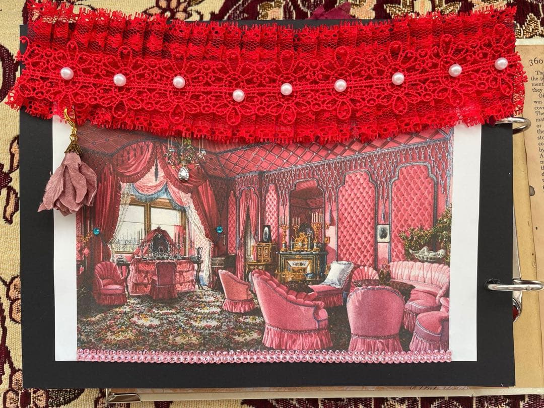 ハンドメイド☆ジャンクジャーナル雑記帳(豪華室内インテリア)装飾　観賞用