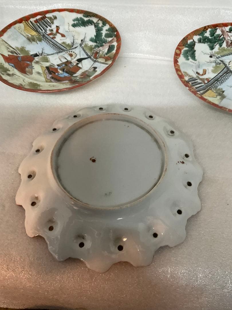 レトロ アンティーク３枚 hand painted オールドノリタケ ？ 富士松