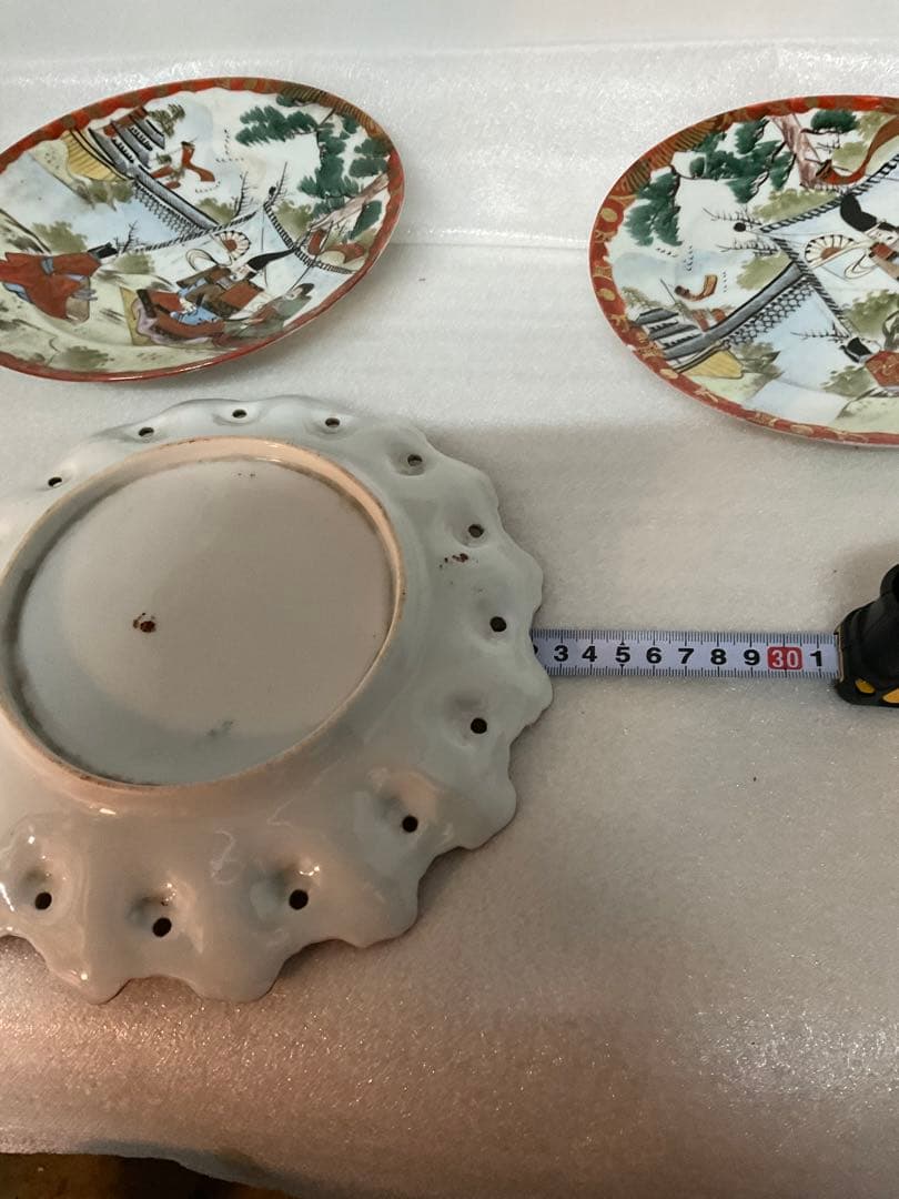 レトロ アンティーク３枚 hand painted オールドノリタケ ？ 富士松