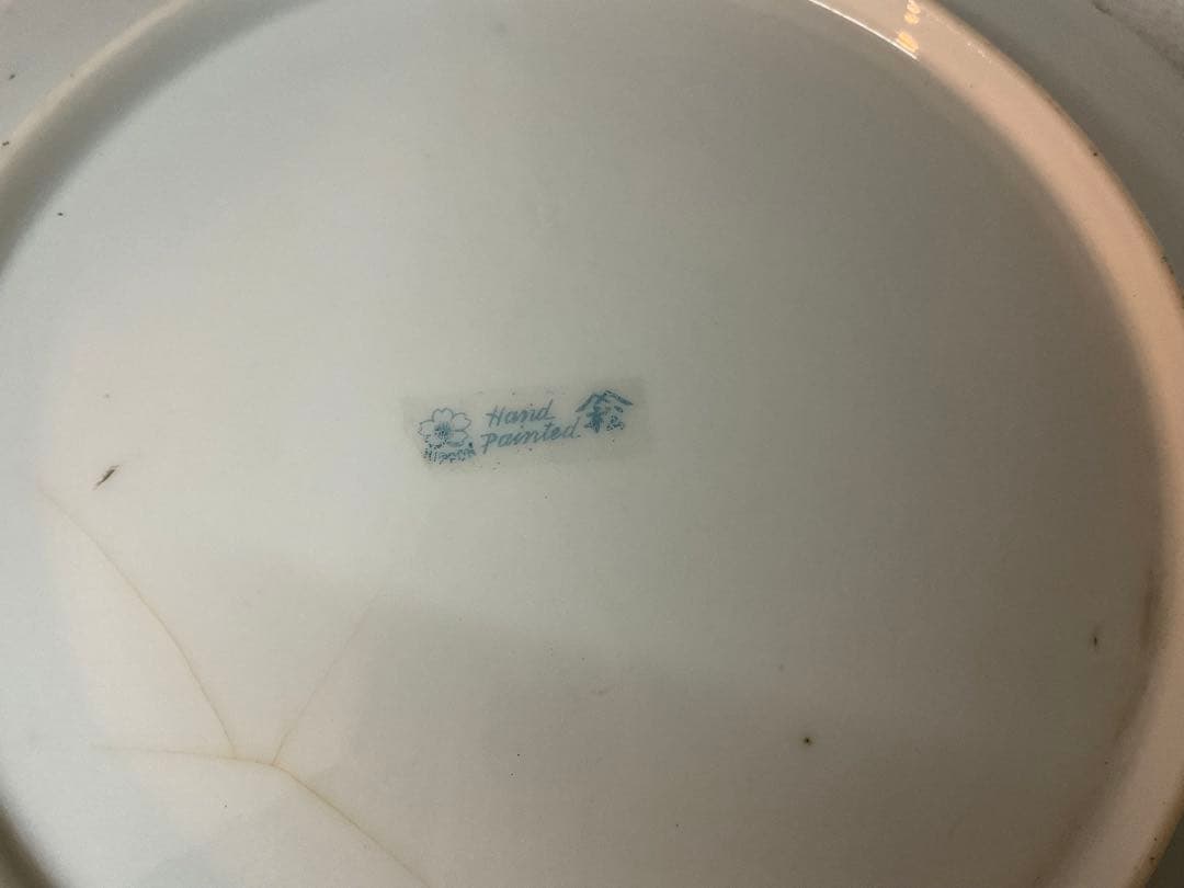 レトロ アンティーク３枚 hand painted オールドノリタケ ？ 富士松
