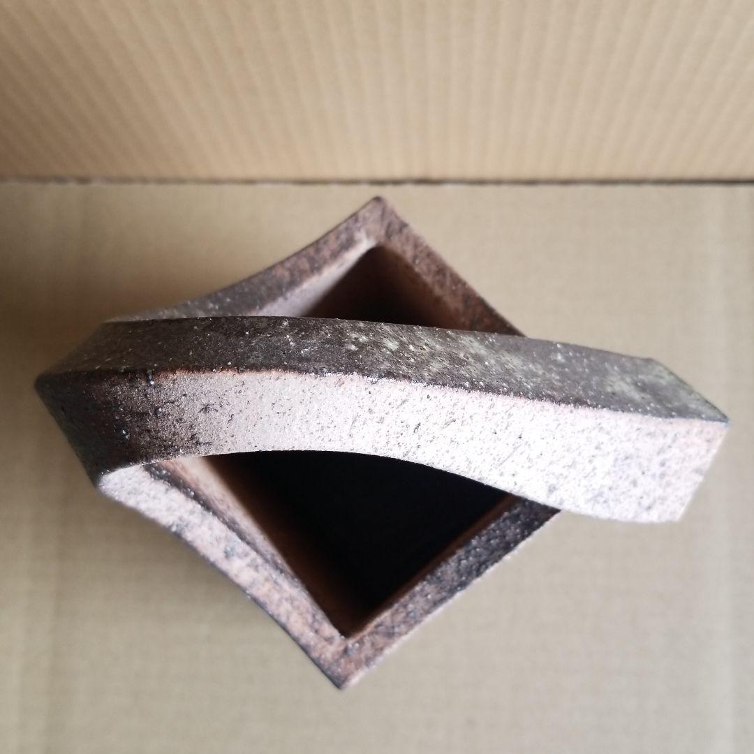 信楽焼 花入れ 窯肌手付花入れ 高さ３１.５cm