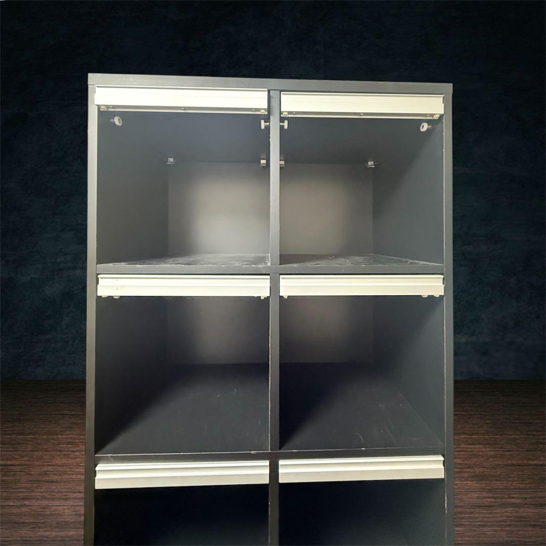 ディスプレイラック フラップ扉 10マス（5段×2列）ブラック