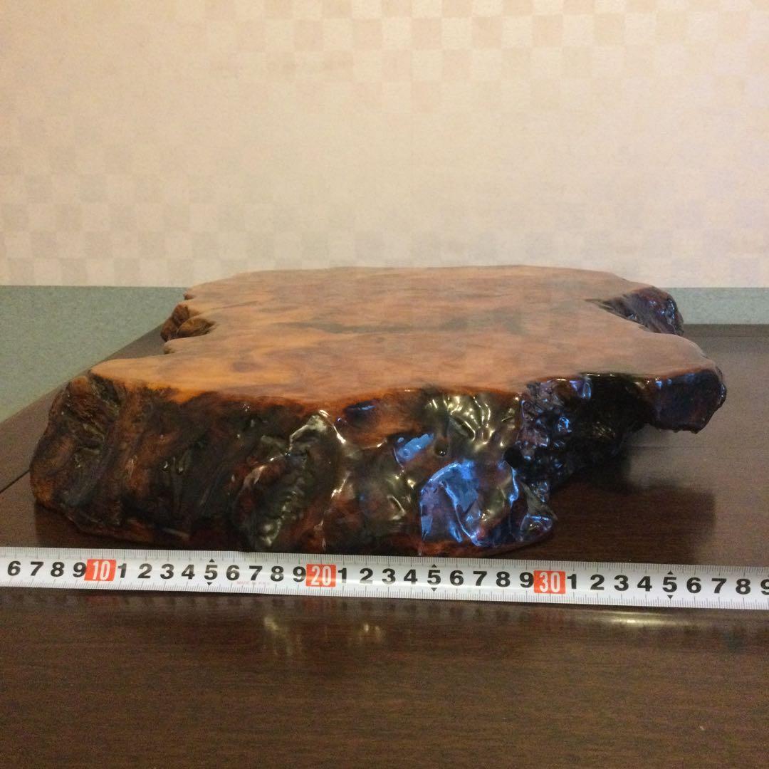 高級銘木、カリン木製、花梨木の瘤杢、盆栽台