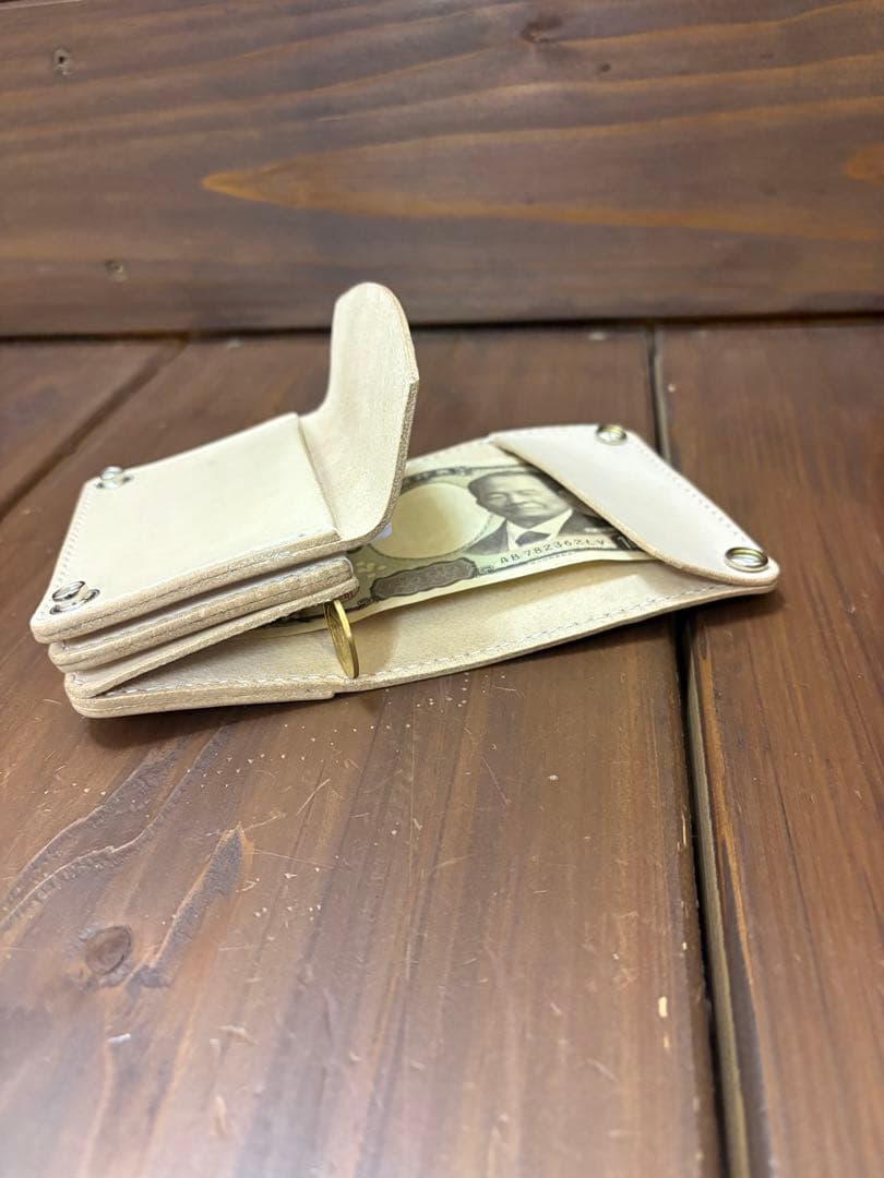 ナチュラルトラッカーウォレット　本革　ヌメ革 Trucker Wallet