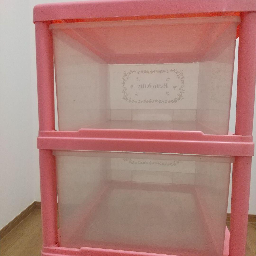 希少 レトロ ハローキティ 収納ボックス ４段 サンリオ　キティ 2000年