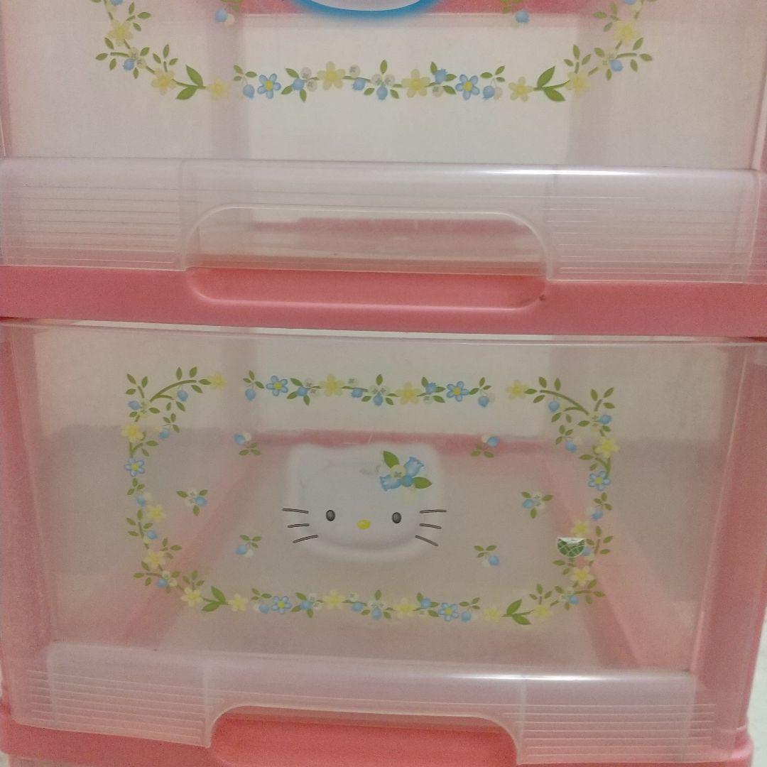 希少 レトロ ハローキティ 収納ボックス ４段 サンリオ　キティ 2000年