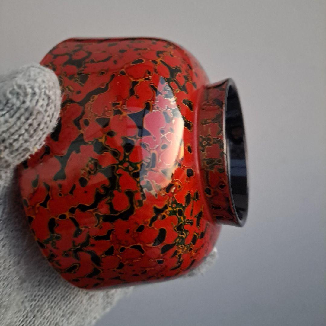 【津軽塗　唐塗　羽反型　汁椀×5客】天然木製　赤上　長期保管品