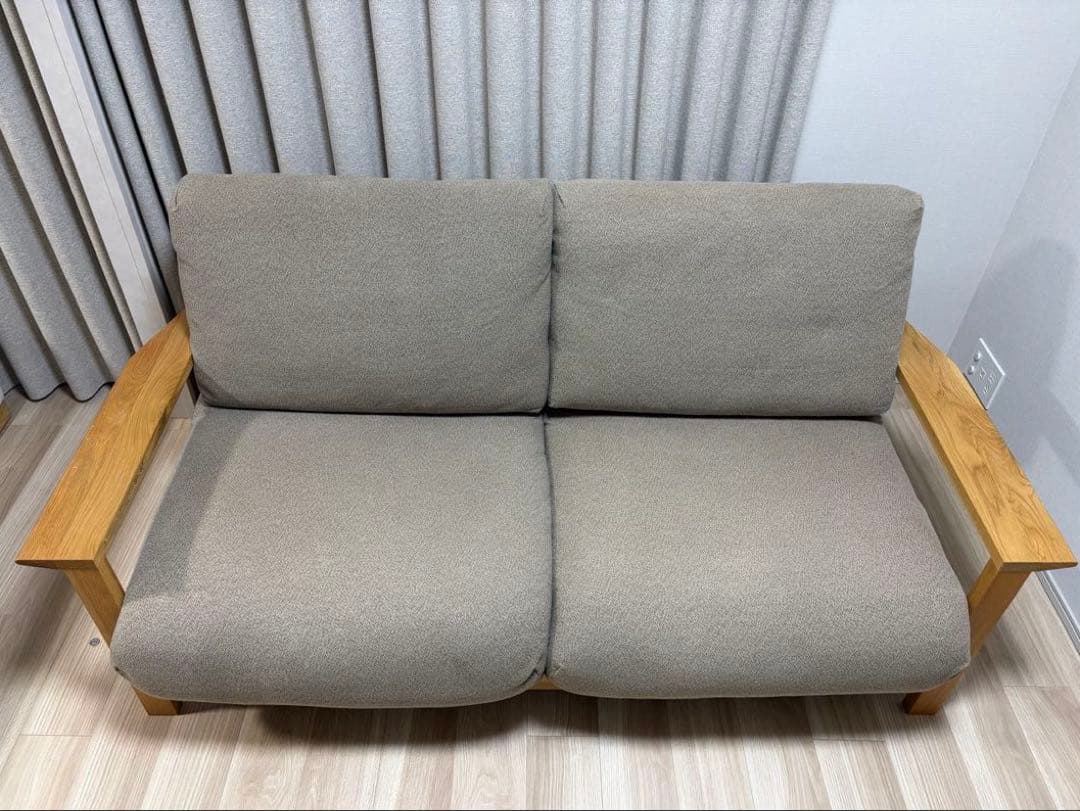 無印良品 木製フレームソファ 2.5シーター オーク材 ブラウン