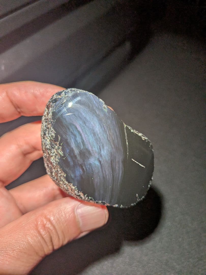 研磨品　十勝玲瓏　パープル、ブルーオーロラ　レインボーオブシディアン