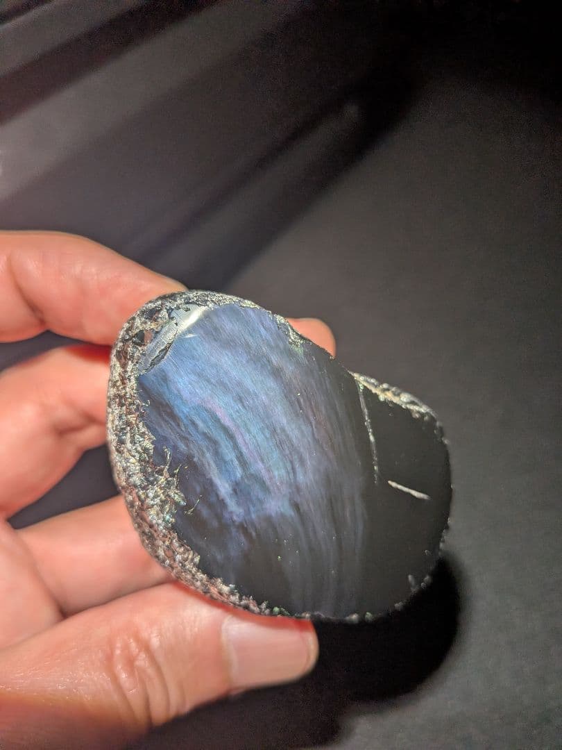 研磨品　十勝玲瓏　パープル、ブルーオーロラ　レインボーオブシディアン