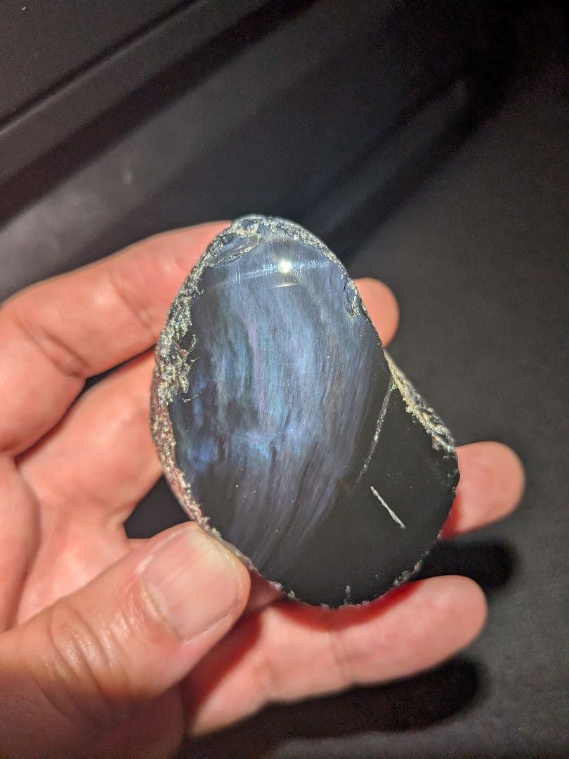 研磨品　十勝玲瓏　パープル、ブルーオーロラ　レインボーオブシディアン