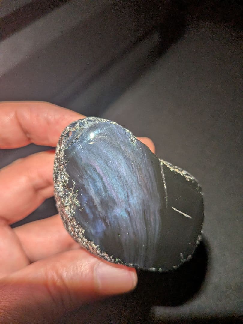 研磨品　十勝玲瓏　パープル、ブルーオーロラ　レインボーオブシディアン