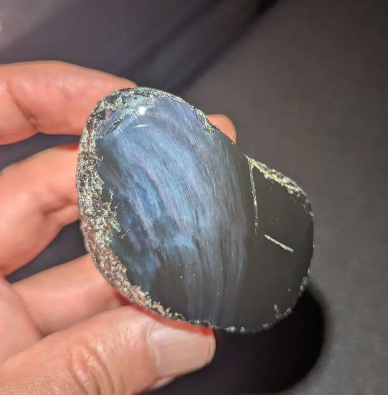 研磨品　十勝玲瓏　パープル、ブルーオーロラ　レインボーオブシディアン