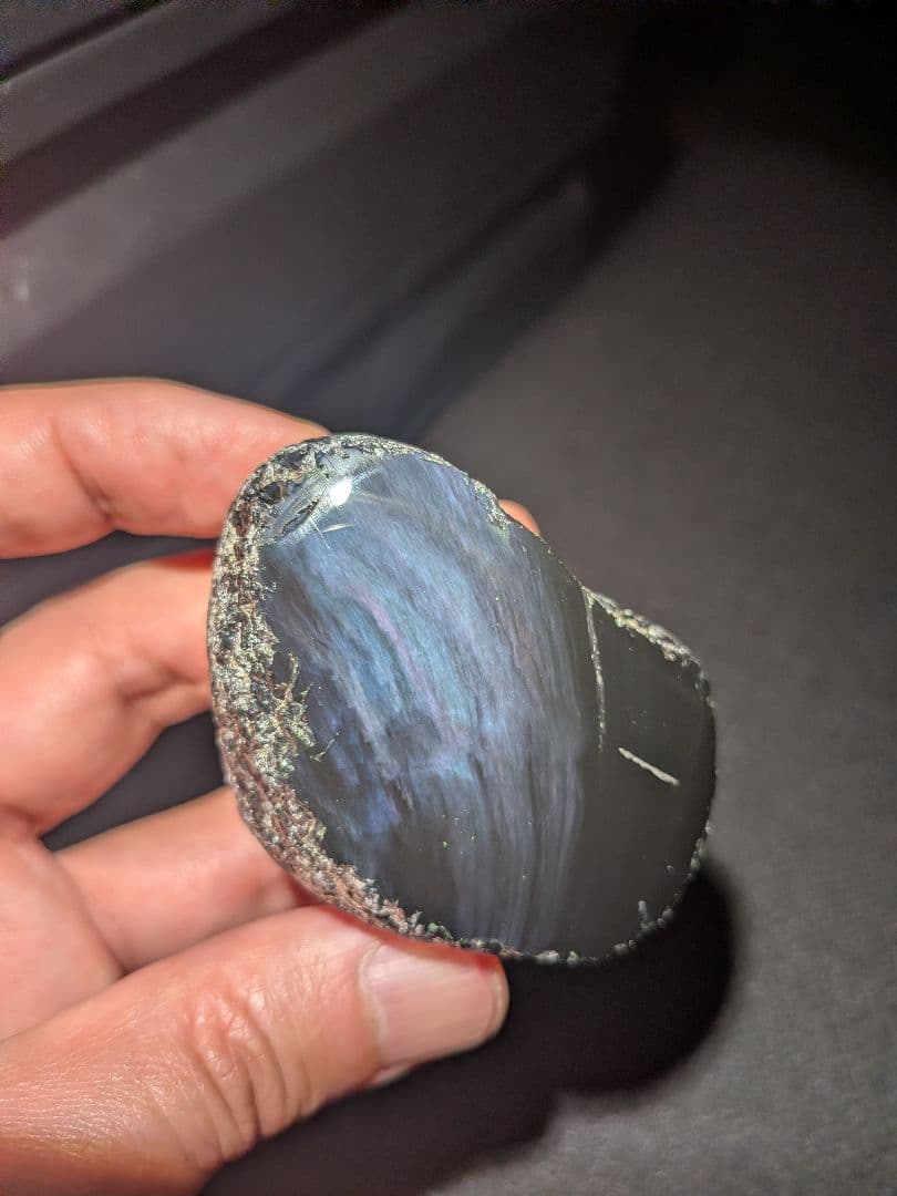 研磨品　十勝玲瓏　パープル、ブルーオーロラ　レインボーオブシディアン