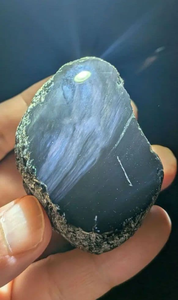 研磨品　十勝玲瓏　パープル、ブルーオーロラ　レインボーオブシディアン