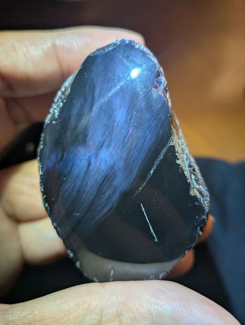 研磨品　十勝玲瓏　パープル、ブルーオーロラ　レインボーオブシディアン