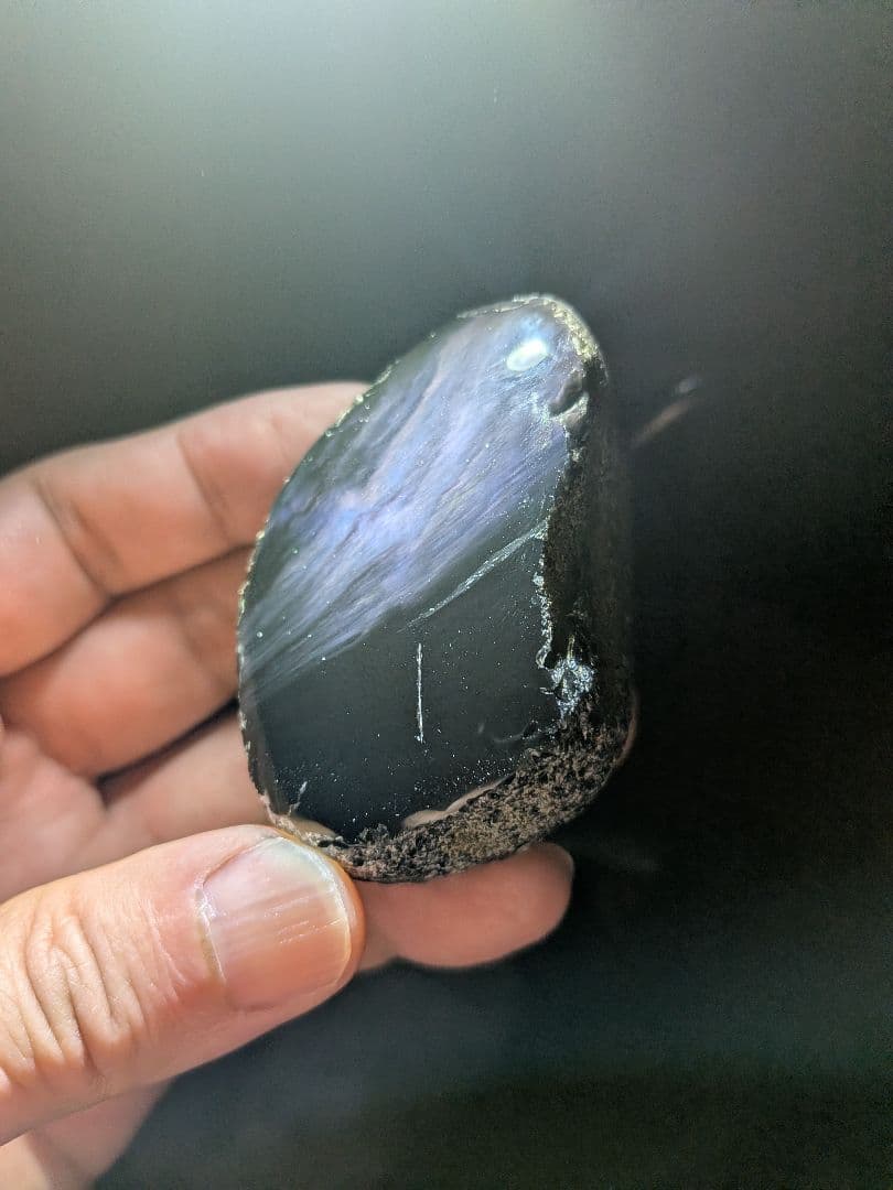 研磨品　十勝玲瓏　パープル、ブルーオーロラ　レインボーオブシディアン